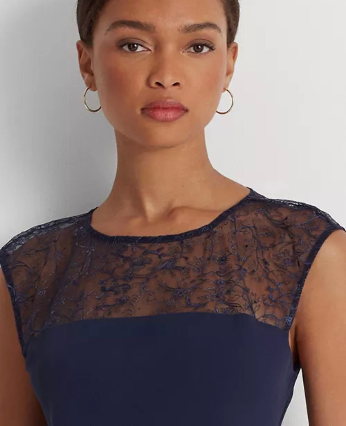 Lauren Ralph Lauren women's Georgette Sleeveless Cocktail Dress Size 8 & 10, New