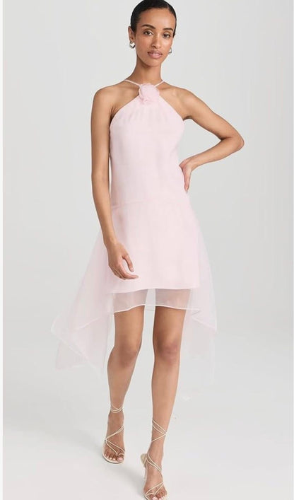 Amanda Uprichard Womens Natalie Mini Rosette Drapey Halter Dress, Size S, NWT