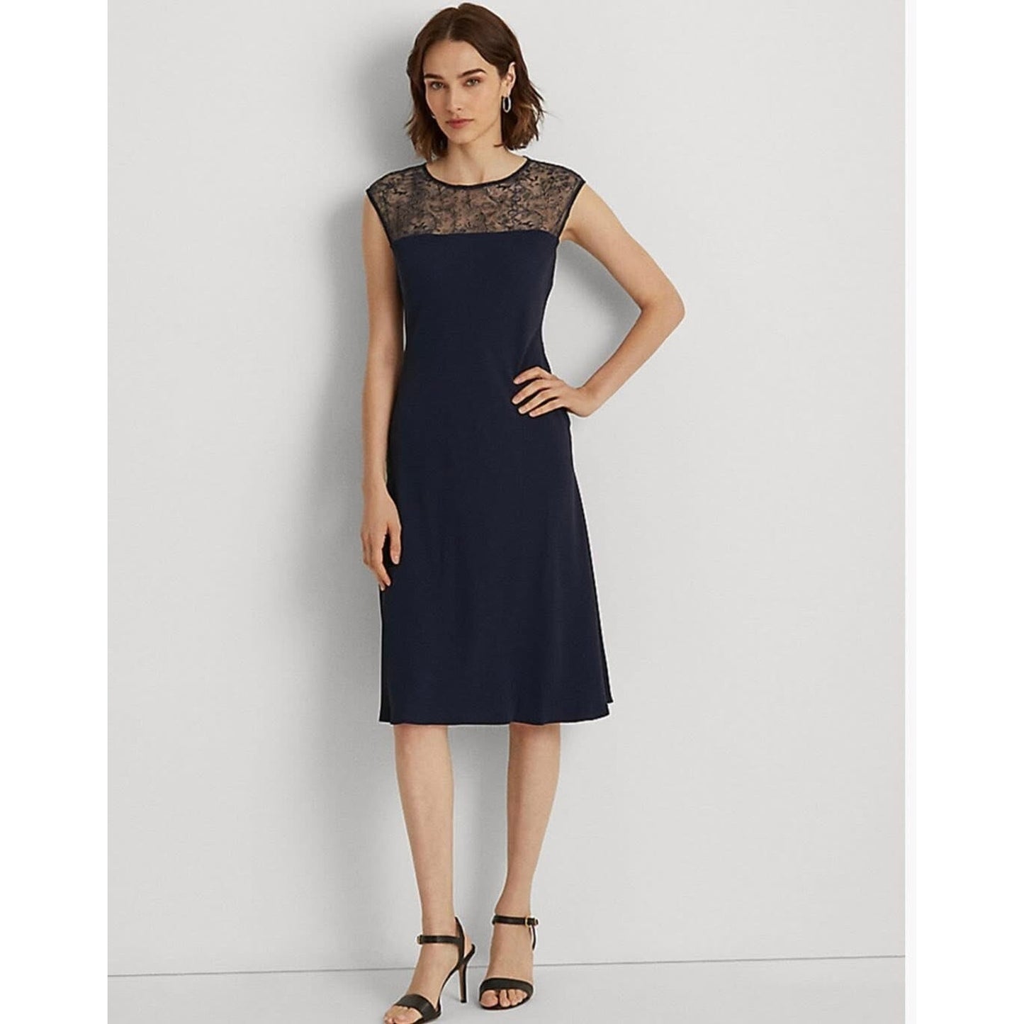 Lauren Ralph Lauren women's Georgette Sleeveless Cocktail Dress Size 8 , New