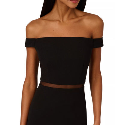 Adrianna Papell Women's Knit Crepe Midi Dress Black 6, NWT, MSRP: 199$