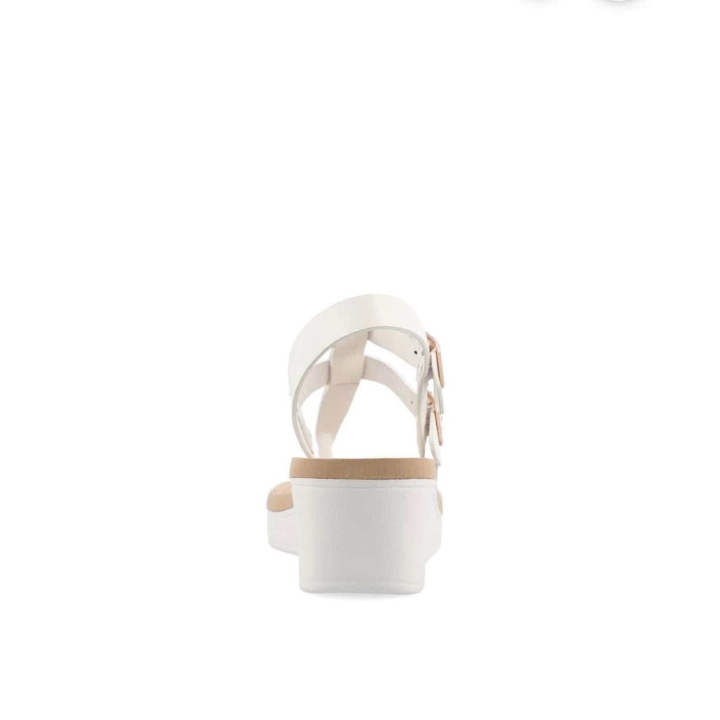 Journee Collection Womens Size 7.5 Bianca Double Buckle Platform Sandals $59