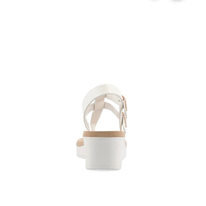 Journee Collection Womens Size 7.5 Bianca Double Buckle Platform Sandals $59