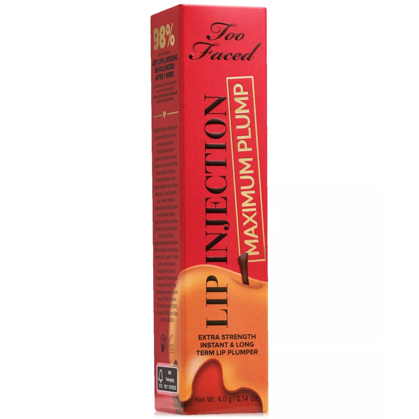Too Faced Lip Injection Maximum Plump Lip Gloss Plumper Caramel Apple 0.14oz