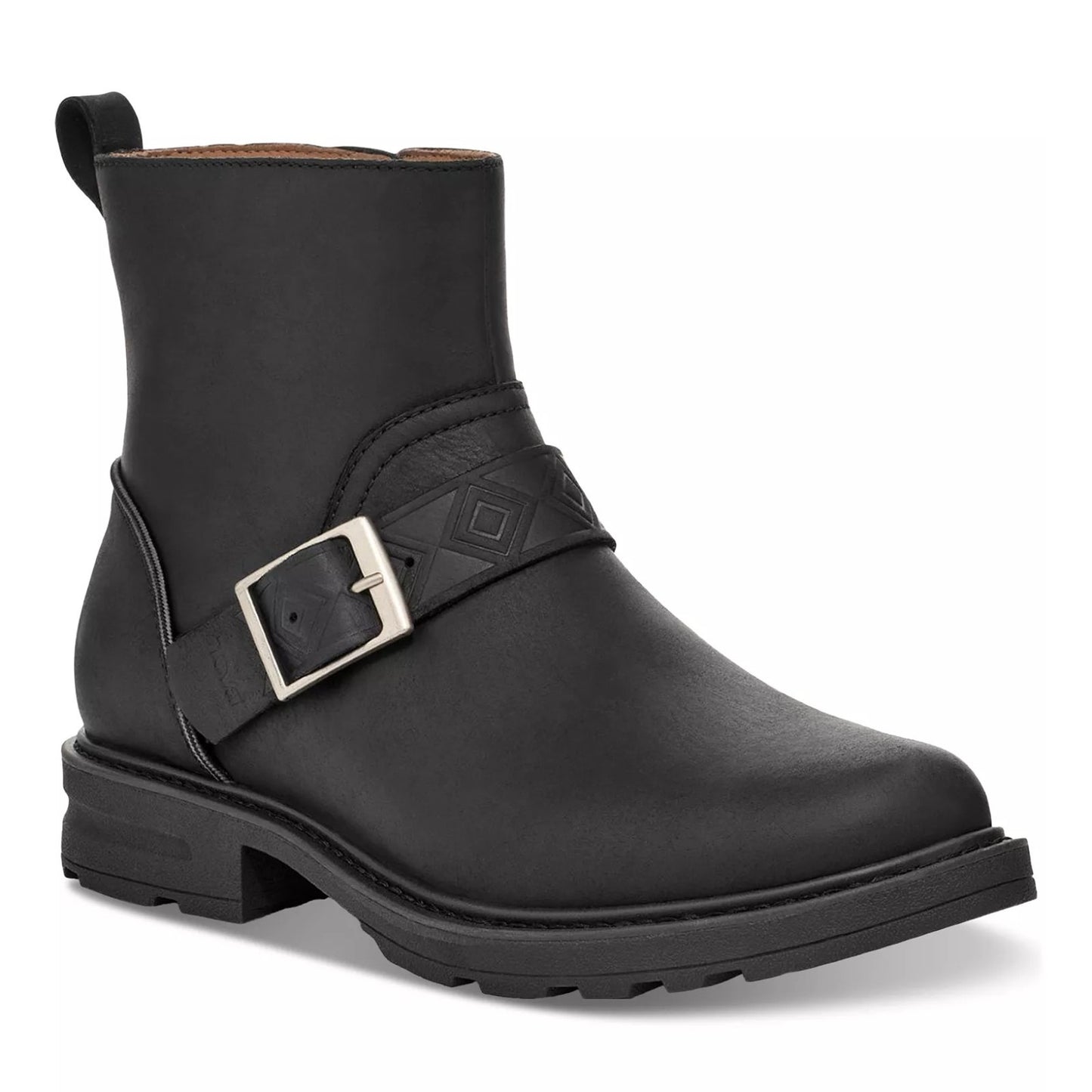 Teva Women Rowena Buckle Block Heel Booties Size US 6 Black Waterproof Leather