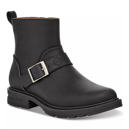 Teva Women Rowena Buckle Block Heel Booties Size US 6 Black Waterproof Leather