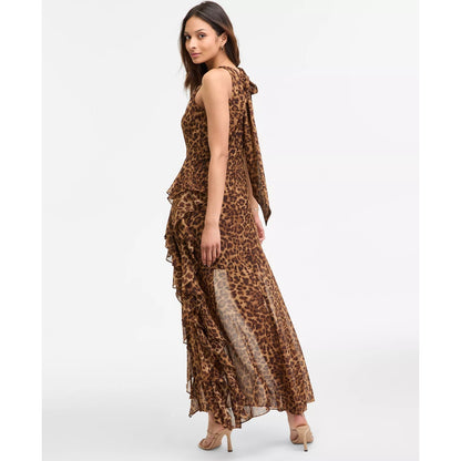 NEW Betsy & Adam Women's Andie Halter Neck Ruffle Dress, Size 4, MSRP: 239$