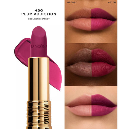 Lancome L'Absolu Rouge Drama Matte Mattifying Lipstick Color 430 Plum Addiction