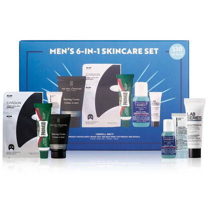 Macys MEN 6 IN 1 SKINCARE SET Moisturizer + Shaving Cream + Mask + Wash + Lotion