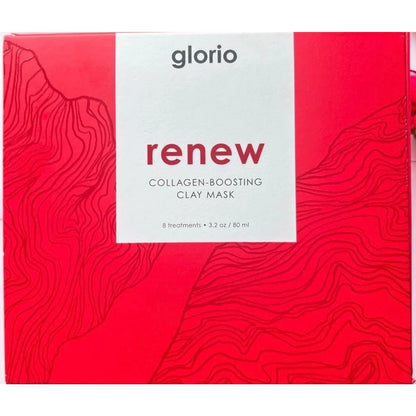 Glorio RENEW COLLAGEN-BOOSTING Clay Mask 8 Treatments 3.2 oz, NEW