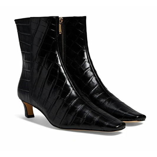 Michael Kors Women's Cosmo Croc-Embossed Kitten Heel Booties Size 6.5, MSRP $175