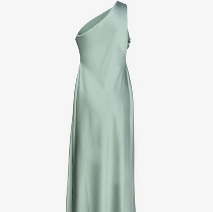 Lauren Ralph Lauren Women's Satin Charmeuse One Shoulder Gown Dress, Soft, 4&16