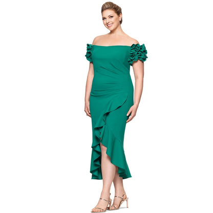 Xscape Evenings "Loretta" Scuba Crepe Off the Shoulder Dress Size 22W, MSRP:269$