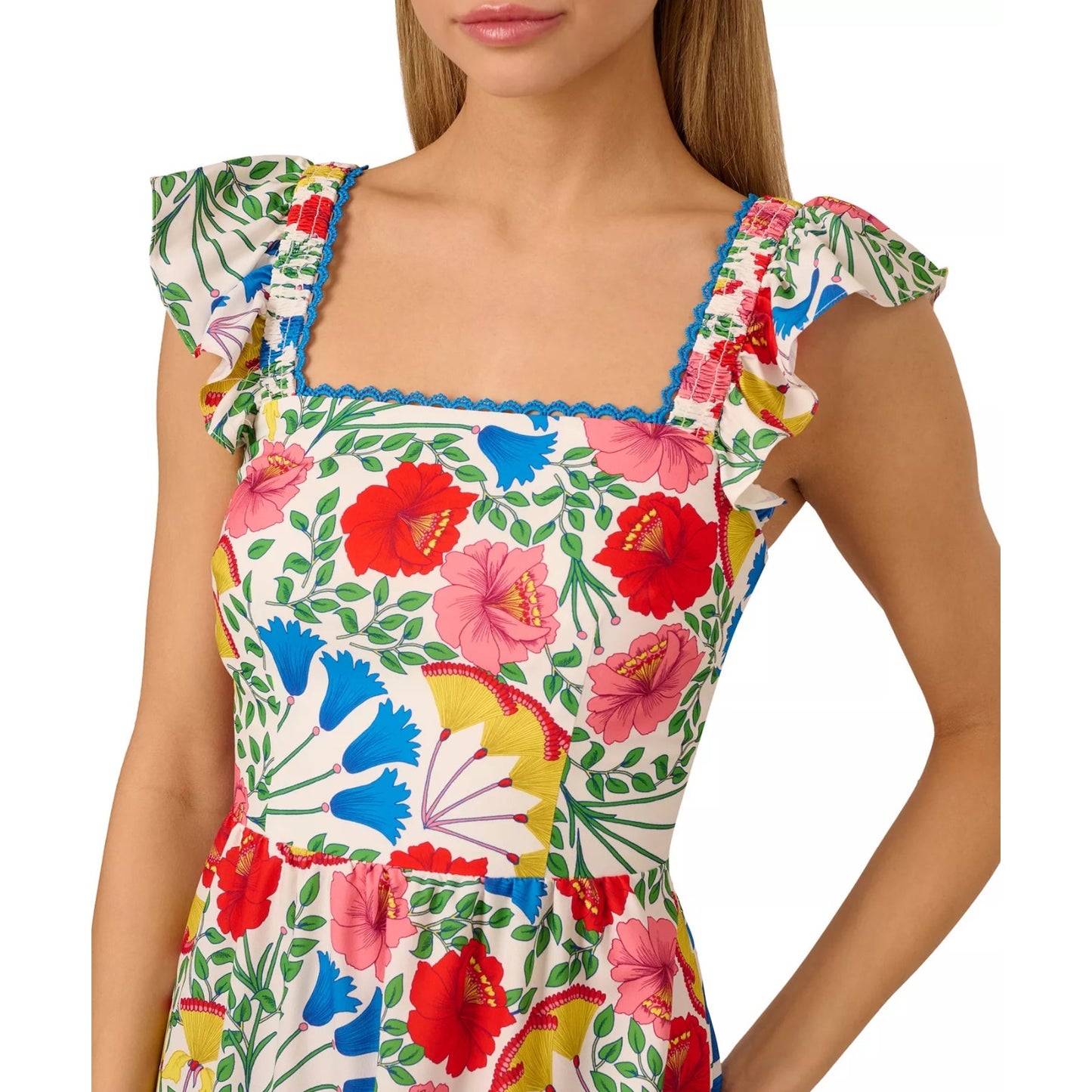 ADRIANNA PAPELL Women's Flutter Sleeveless Short Dress Size 6, MSRP: 139$