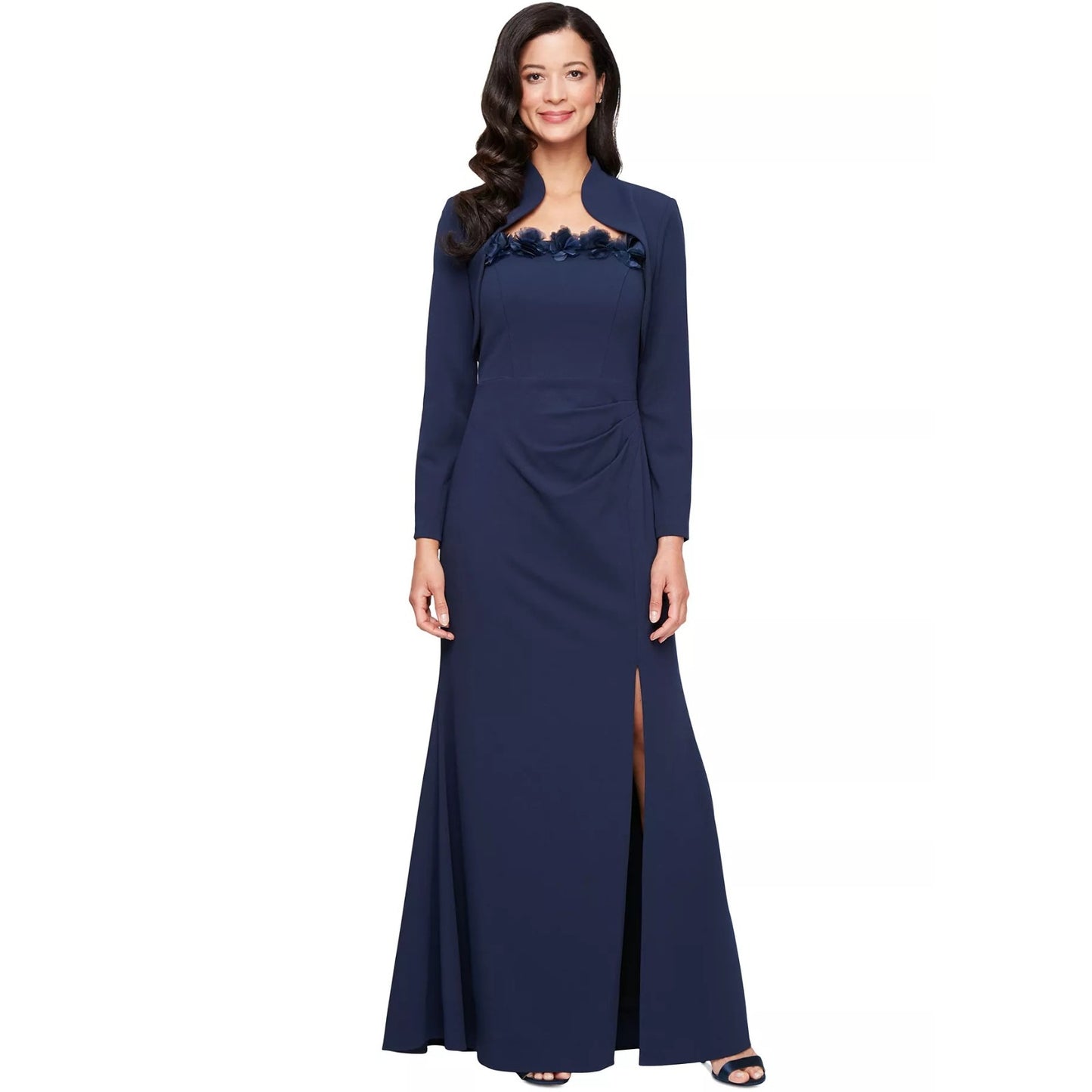 Alex Evenings Women's Rosette-Trim Bolero-Jacket Gown Size 6, MSRP: $239