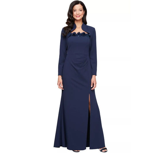Alex Evenings Women's Rosette-Trim Bolero-Jacket Gown Size 6, MSRP: $239