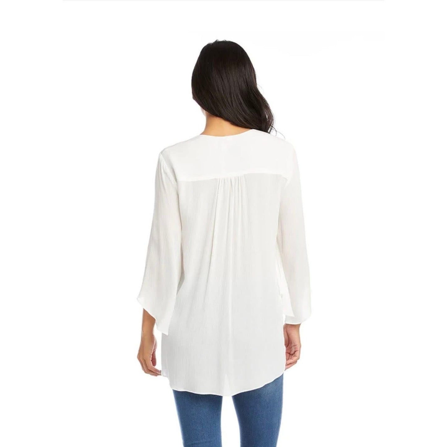 Karen Kane Elegant white flutter sleeve top, Small, NWT, Size L, MSRP: 98$