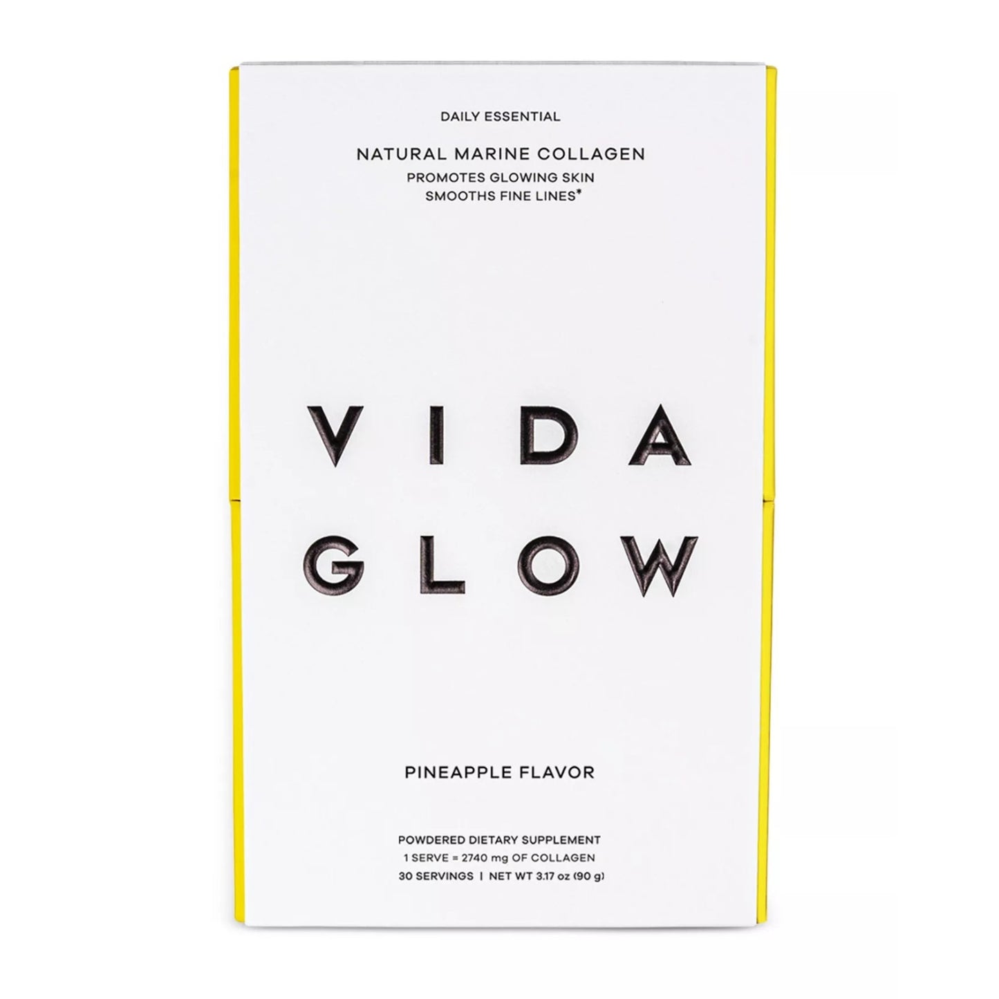 Vida Glow Natural Marine Collagen Dietary Supplement - Pineapple, exp 08/2027