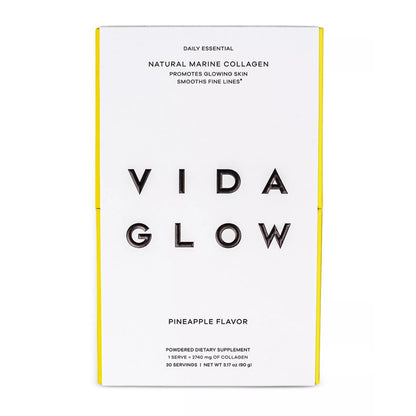Vida Glow Natural Marine Collagen Dietary Supplement - Pineapple, exp 08/2027