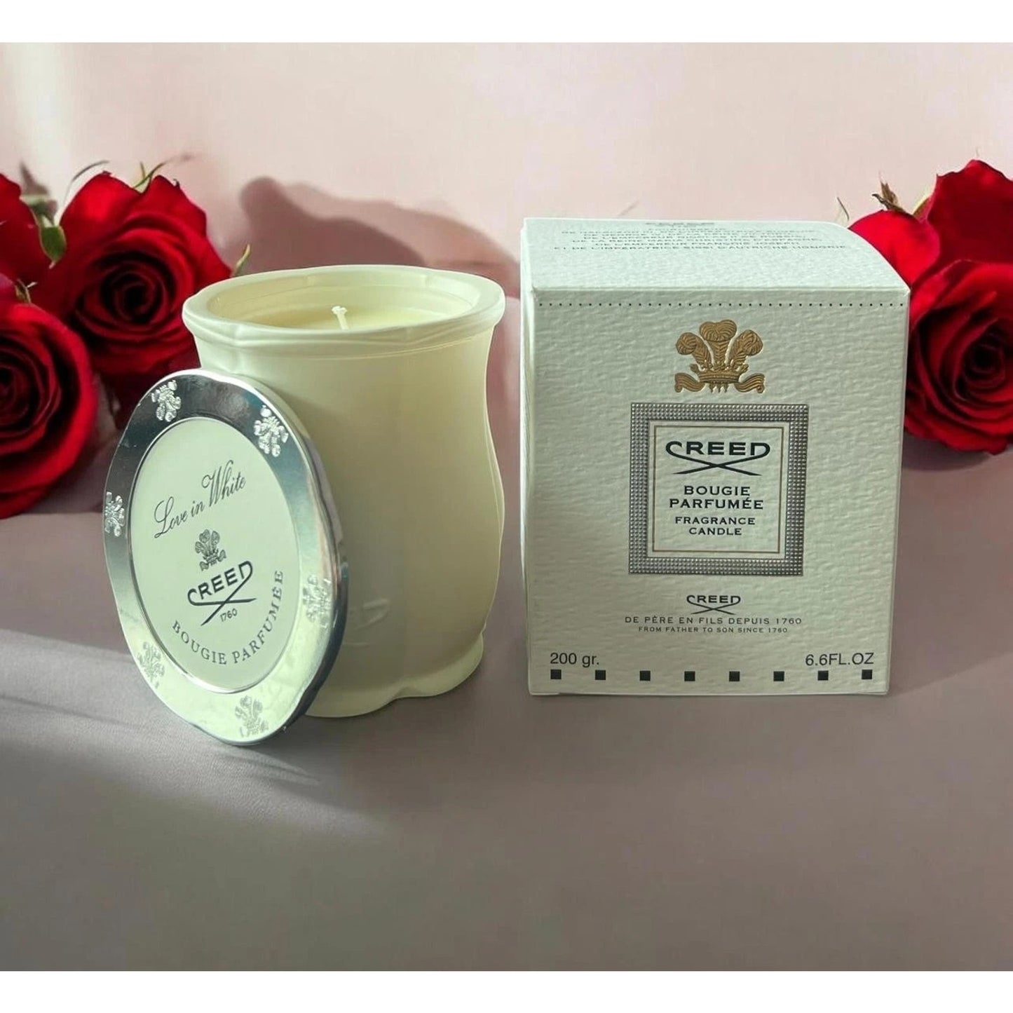 Creed Love in Withe Bougie Parfumee Fragrance Candle 6.6 oz