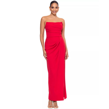Betsy & Adam Red Strapless Scuba Crepe Gown Size14, MSRP: 249$