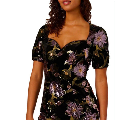 Adrianna Papell Sweetheart Sheath Dress Women's Black , Size 16 W, MSRP: 279$