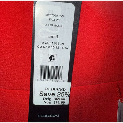 BCBGMAXAZRIA women off-the-shoulder mini cocktail and party dress, Rosso, Size 4