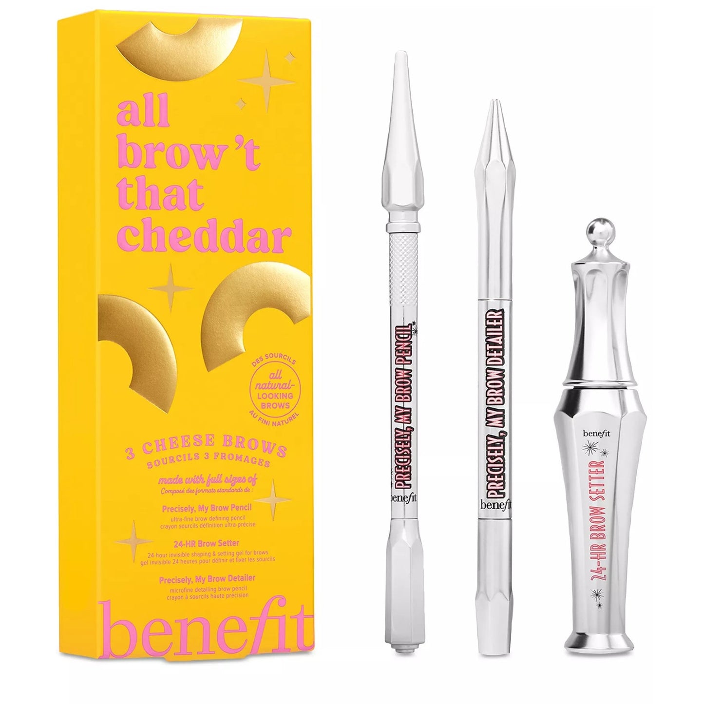 Benefit Cosmetics All Brow't That Cheddar Brow Trio Pencil Setter Detailer Brown