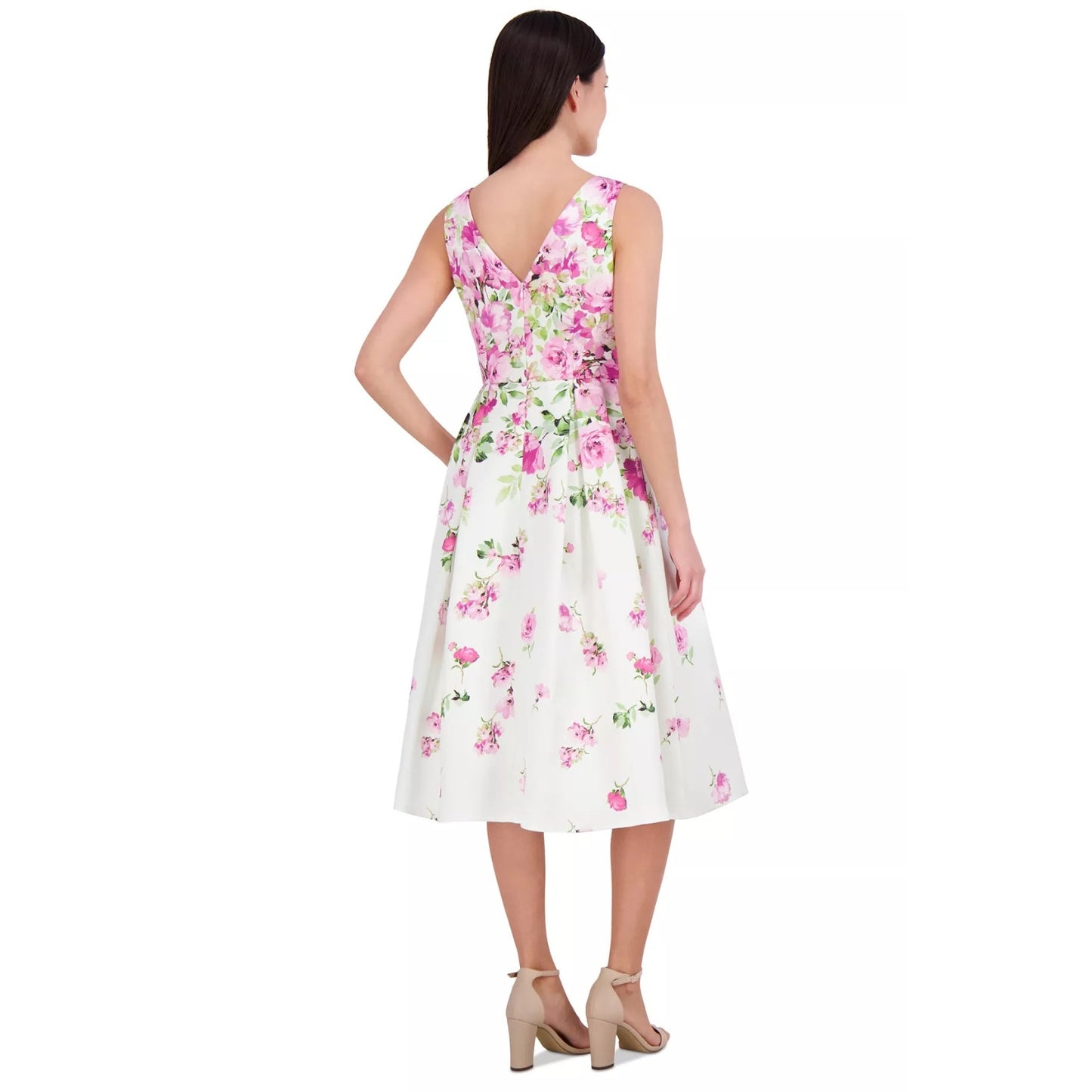 Eliza J Women's Printed Sleeveless Fit & Flare Dress - Pink , Size 4, MSRP: 188$