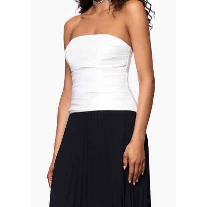 Betsy & Adam Colorblocked Strapless Chiffon-Skirt Long Dress, Size 4,MSRP: 279$