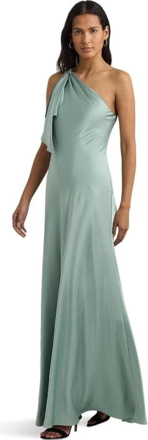 Lauren Ralph Lauren Women's Satin Charmeuse One Shoulder Gown Dress, Soft, 4&16